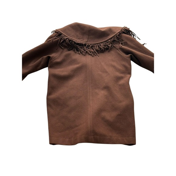 Vtg Women's Spiegel Sz 14 Brown Fringed Coat USA UNION MADE Western Look Pockets - Picture 6 of 13